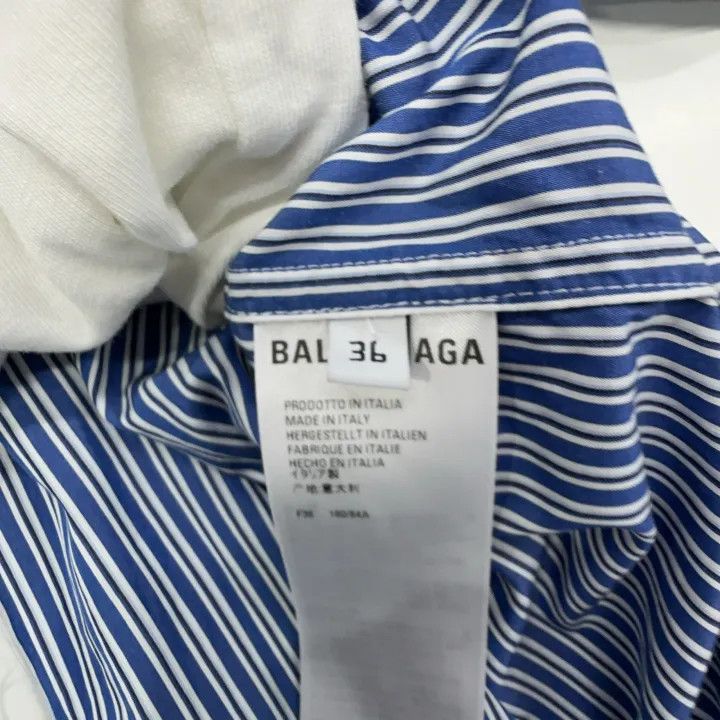 Balenciaga Balenciaga Blue Striped Destruction Shirt 0079 Size S / US 4 / IT 40 - 6 Thumbnail