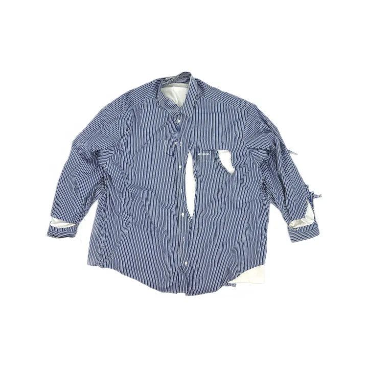 Balenciaga Balenciaga Blue Striped Destruction Shirt 0079 Size S / US 4 / IT 40 - 2 Thumbnail