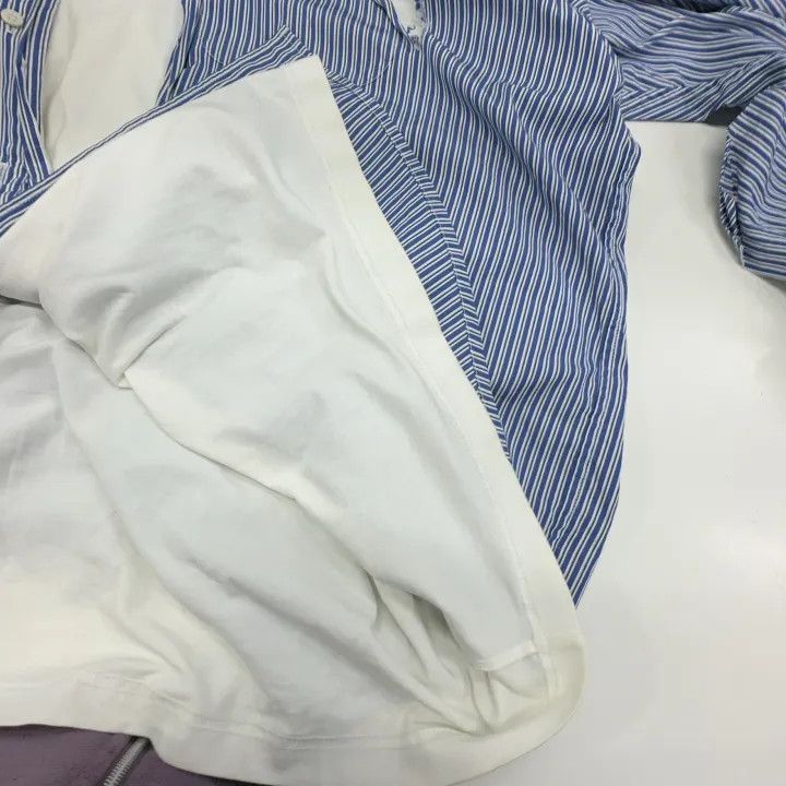 Balenciaga Balenciaga Blue Striped Destruction Shirt 0079 Size S / US 4 / IT 40 - 14 Thumbnail
