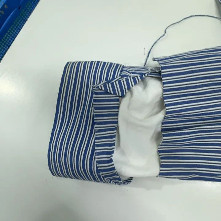 Balenciaga Balenciaga Blue Striped Destruction Shirt 0079 Size S / US 4 / IT 40 - 19 Thumbnail