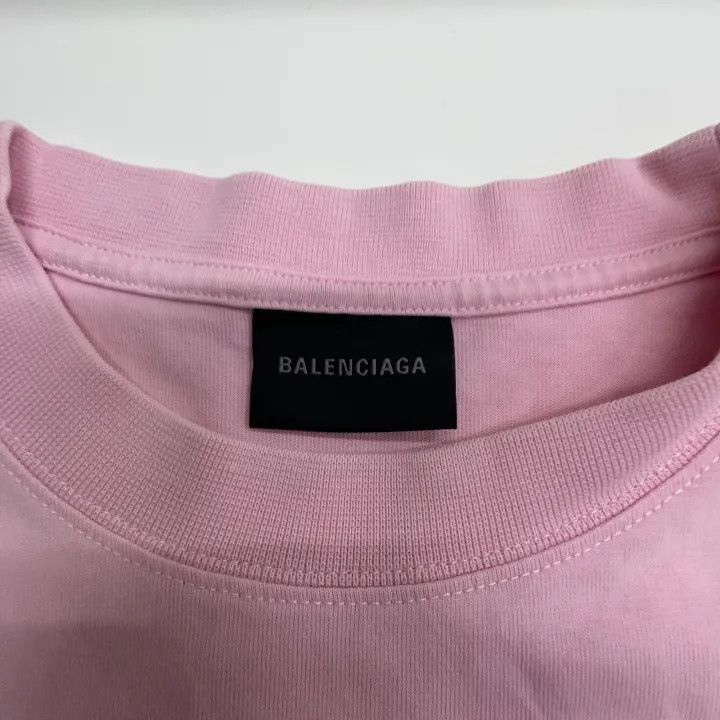 Balenciaga Balenciaga Pink Oversized Logo T-Shirt for Women 0079 Size L / US 10 / IT 46 - 12 Thumbnail