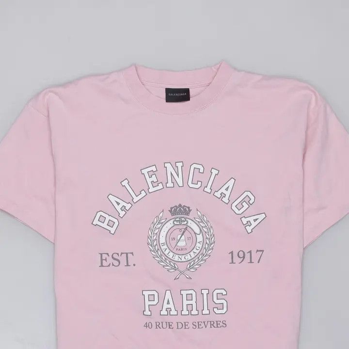 Balenciaga Balenciaga Pink Oversized Logo T-Shirt for Women 0079 Size L / US 10 / IT 46 - 3 Thumbnail
