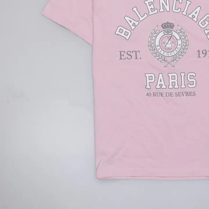 Balenciaga Balenciaga Pink Oversized Logo T-Shirt for Women 0079 Size L / US 10 / IT 46 - 4 Thumbnail
