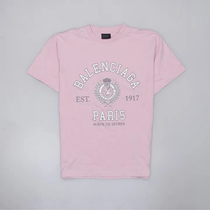 Balenciaga Balenciaga Pink Oversized Logo T-Shirt for Women 0079 Size L / US 10 / IT 46 - 2 Thumbnail