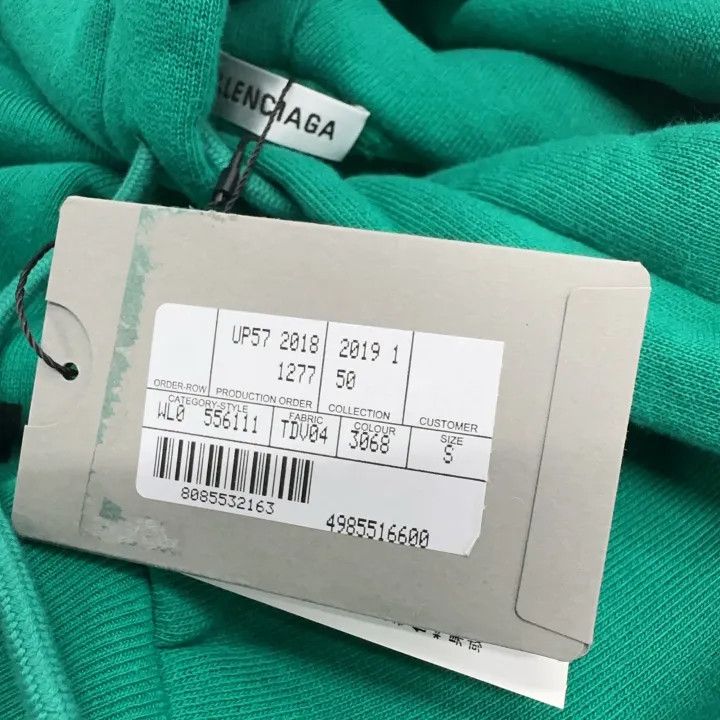 Balenciaga Balenciaga Women's Logo Hoodie in Teal 0079 Size S / US 4 / IT 40 - 5 Thumbnail
