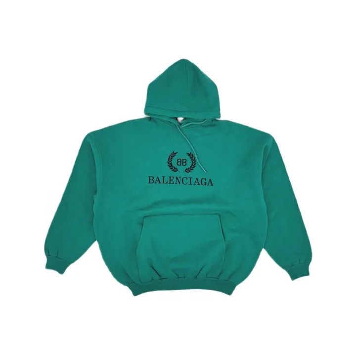 Balenciaga Balenciaga Women's Logo Hoodie in Teal 0079 Size S / US 4 / IT 40 - 2 Thumbnail