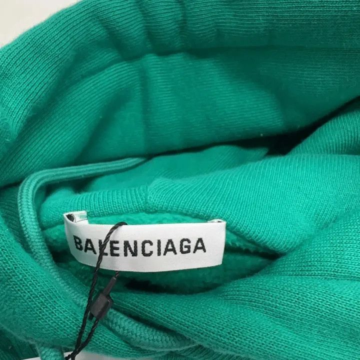 Balenciaga Balenciaga Women's Logo Hoodie in Teal 0079 Size S / US 4 / IT 40 - 6 Thumbnail