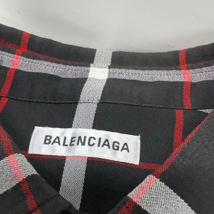 Balenciaga Balenciaga Black Check Detail Shirt for Women 0079 Size M / US 6-8 / IT 42-44 - 4 Thumbnail