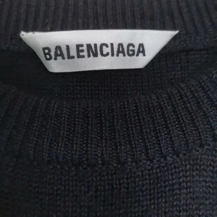 Balenciaga Balenciaga Black Oversized Wool Blend Sweater 0079 Size XL / US 12-14 / IT 48-50 - 14 Thumbnail