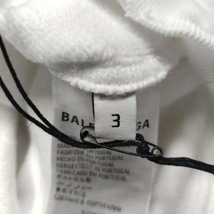 Balenciaga Balenciaga White Logo Hoodie for Women 0079 Size L / US 10 / IT 46 - 5 Thumbnail