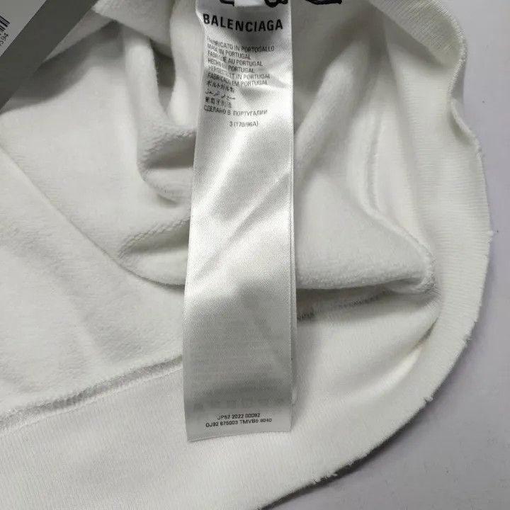 Balenciaga Balenciaga White Logo Hoodie for Women 0079 Size L / US 10 / IT 46 - 6 Thumbnail