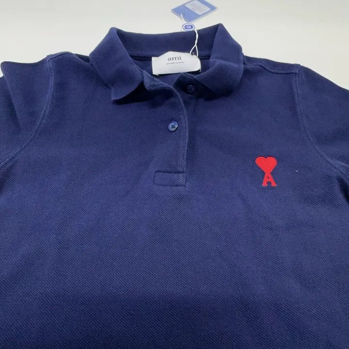 AMI AMIPARIS AMBUSH Heart Logo Polo Shirt 0079 Size XS / US 0-2 / IT 36-38 - 7 Thumbnail