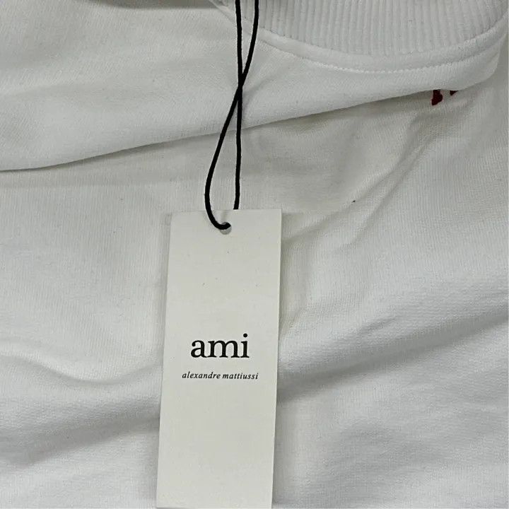 AMI AMIPARIS White Logo Embroidered Sweatshirt for Women 0079 Size XS / US 0-2 / IT 36-38 - 5 Thumbnail