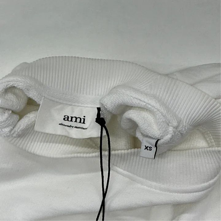 AMI AMIPARIS White Logo Embroidered Sweatshirt for Women 0079 Size XS / US 0-2 / IT 36-38 - 4 Thumbnail