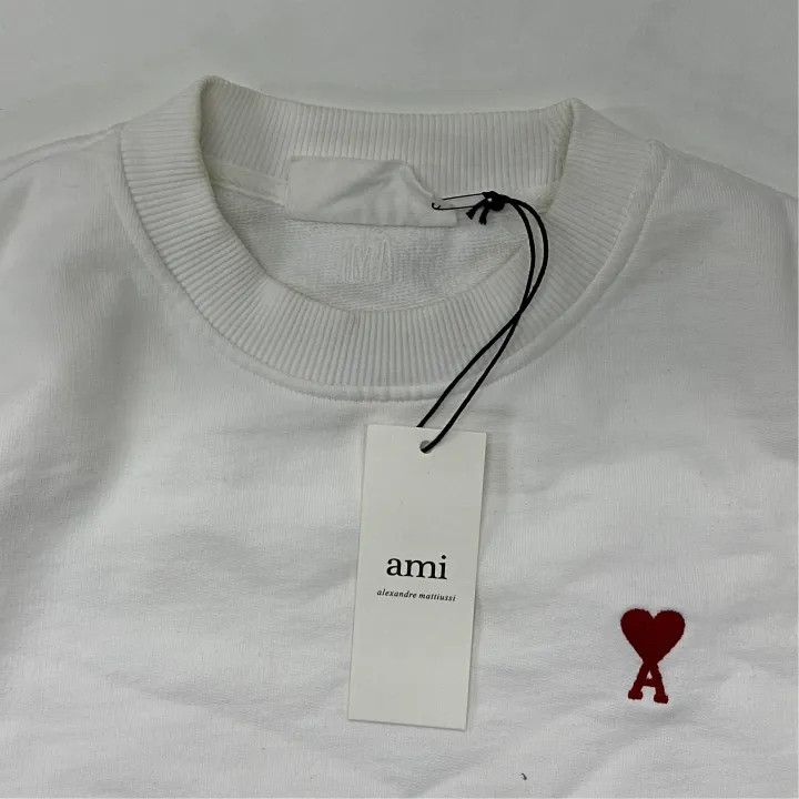 AMI AMIPARIS White Logo Embroidered Sweatshirt for Women 0079 Size XS / US 0-2 / IT 36-38 - 7 Thumbnail
