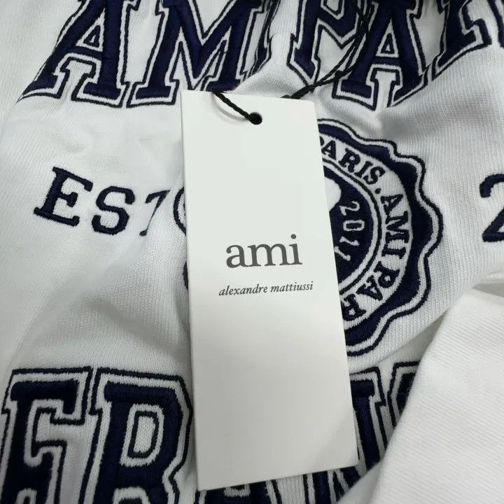 AMI AMIPARIS Letter Logo Short Sleeve Crop T-shirt 0079 Size L / US 10 / IT 46 - 6 Thumbnail