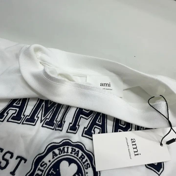 AMI AMIPARIS Letter Logo Short Sleeve Crop T-shirt 0079 Size L / US 10 / IT 46 - 8 Thumbnail