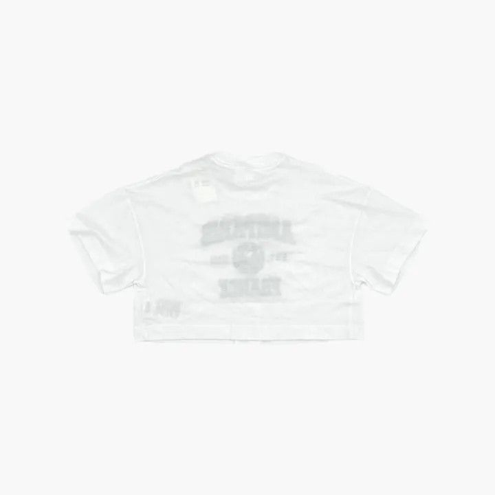 AMI AMIPARIS Logo Print Cropped T-Shirt 0079 Size L / US 10 / IT 46 - 3 Thumbnail