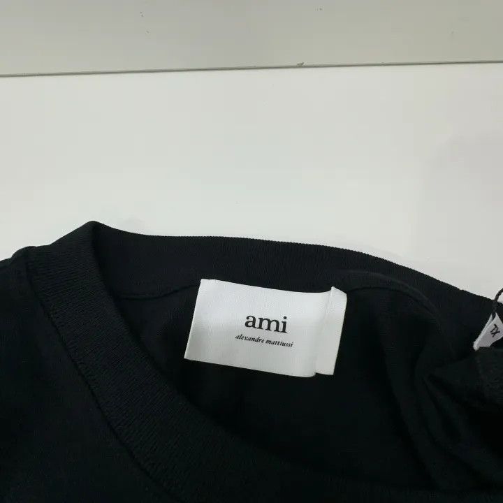 AMI AMIPARIS Black Embroidered Logo Long Sleeve T-Shirt 0079 Size XL / US 12-14 / IT 48-50 - 9 Thumbnail