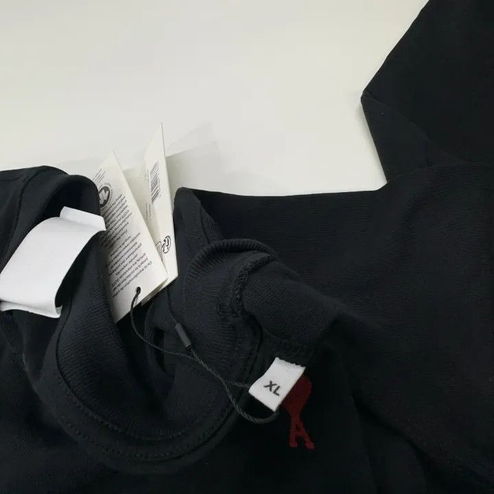 AMI AMIPARIS Black Embroidered Logo Long Sleeve T-Shirt 0079 Size XL / US 12-14 / IT 48-50 - 7 Thumbnail