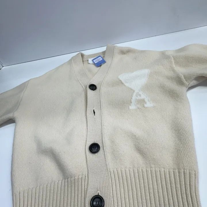 AMI AMIPARIS White Logo Print Long Sleeve Sweater 0079 Size XS / US 0-2 / IT 36-38 - 6 Thumbnail