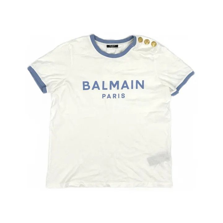Balmain Balmain Colorful Logo Short Sleeve T-Shirt 0079 Size L / US 10 / IT 46 - 2 Thumbnail