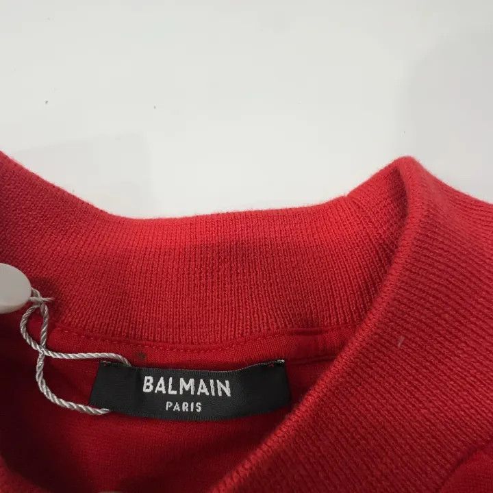 Balmain Balmain Red Logo Short Sleeve T-Shirt for Women 0079 Size S / US 4 / IT 40 - 6 Thumbnail