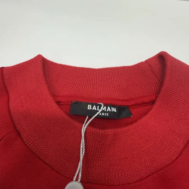 Balmain Balmain Red Logo Short Sleeve T-Shirt for Women 0079 Size S / US 4 / IT 40 - 5 Thumbnail