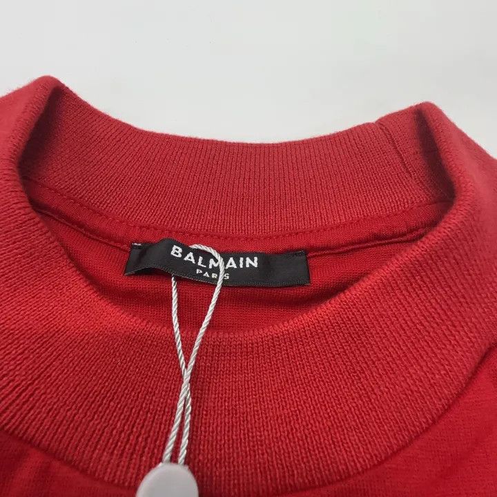 Balmain Balmain Red Logo Short Sleeve T-Shirt 0079 Size M / US 6-8 / IT 42-44 - 4 Thumbnail