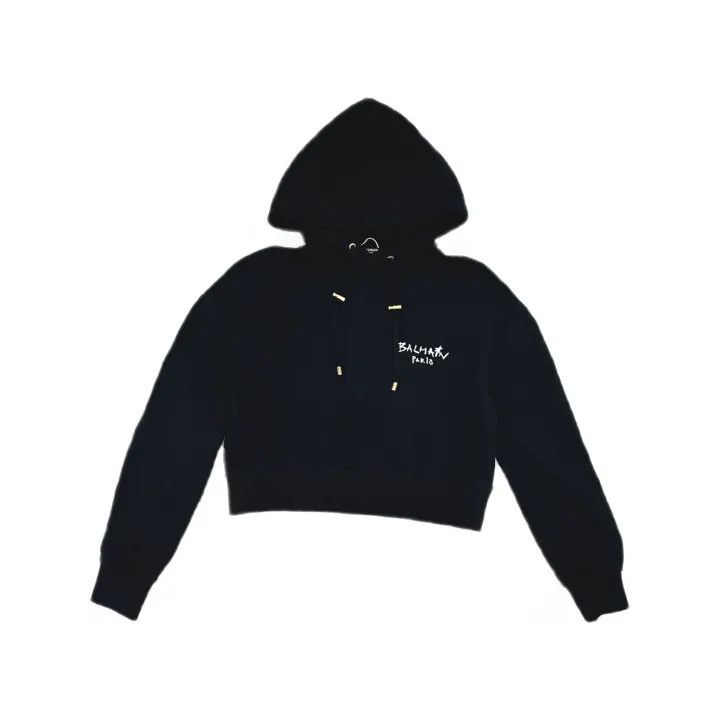 Balmain Balmain SS22 Black Logo Hoodie for Women 0079 Size M / US 6-8 / IT 42-44 - 2 Thumbnail