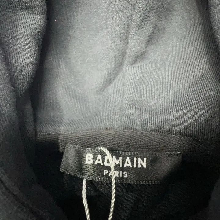 Balmain Balmain Black Logo Print Casual Hoodie 0079 Size M / US 6-8 / IT 42-44 - 6 Thumbnail