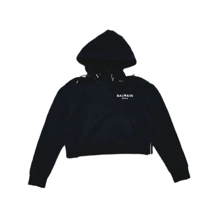 Balmain Balmain Black Logo Print Casual Hoodie 0079 Size M / US 6-8 / IT 42-44 - 2 Thumbnail