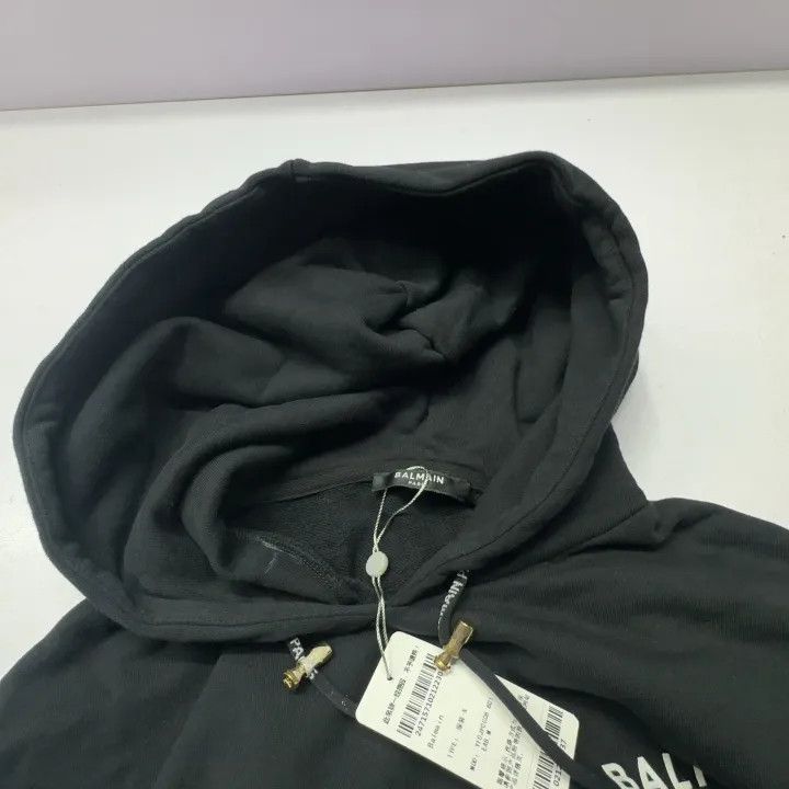Balmain Balmain Black Logo Print Casual Hoodie 0079 Size M / US 6-8 / IT 42-44 - 9 Thumbnail