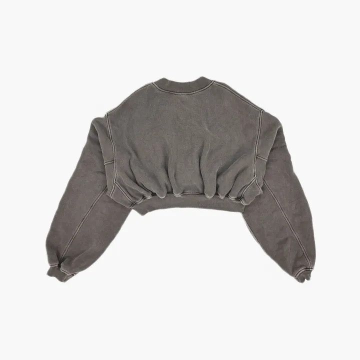 Alexander Wang Alexander Wang Brown Cropped V-Neck Sweatshirt 0079 Size S / US 4 / IT 40 - 3 Thumbnail