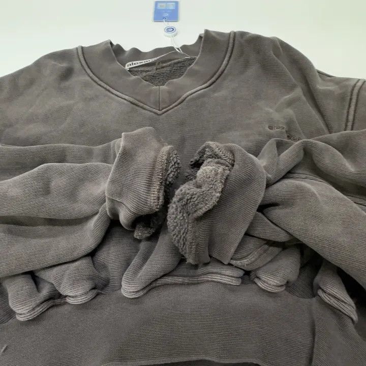 Alexander Wang Alexander Wang Brown Cropped V-Neck Sweatshirt 0079 Size S / US 4 / IT 40 - 12 Thumbnail