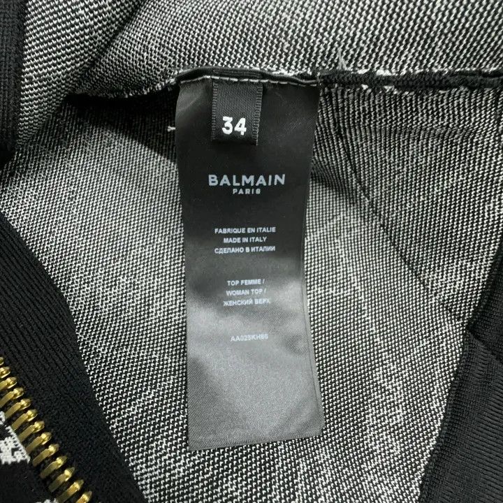 Balmain Balmain Black Printed Fitted Sleeveless Top 0079 Size S / US 4 / IT 40 - 6 Thumbnail
