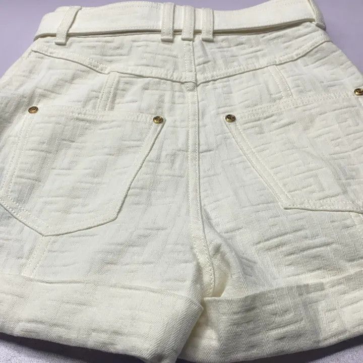 Balmain Balmain SS22 Classic Logo Belted Shorts 0079 Size 36" / US 14 / IT 50 - 5 Thumbnail