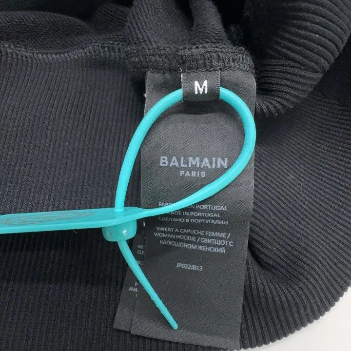 Balmain Balmain Black Hooded Sweatshirt with Buttons 0079 Size M / US 6-8 / IT 42-44 - 4 Thumbnail