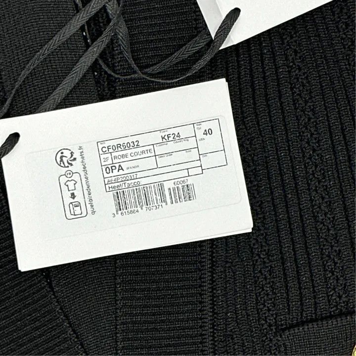 Balmain Balmain Black V-Neck Fitted Short Dress 0079 Size M / US 6-8 / IT 42-44 - 3 Thumbnail