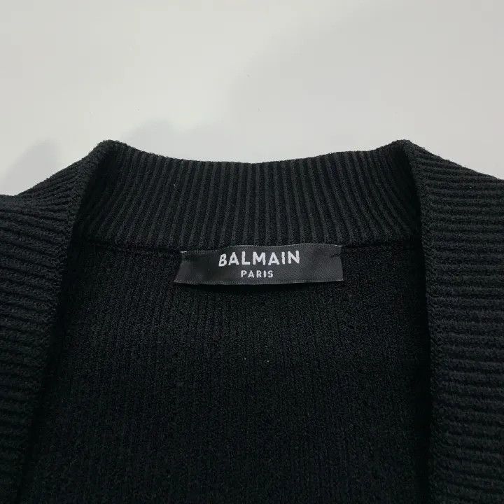 Balmain Balmain Black Buttoned Crop Knit Sweater 0079 Size S / US 4 / IT 40 - 6 Thumbnail