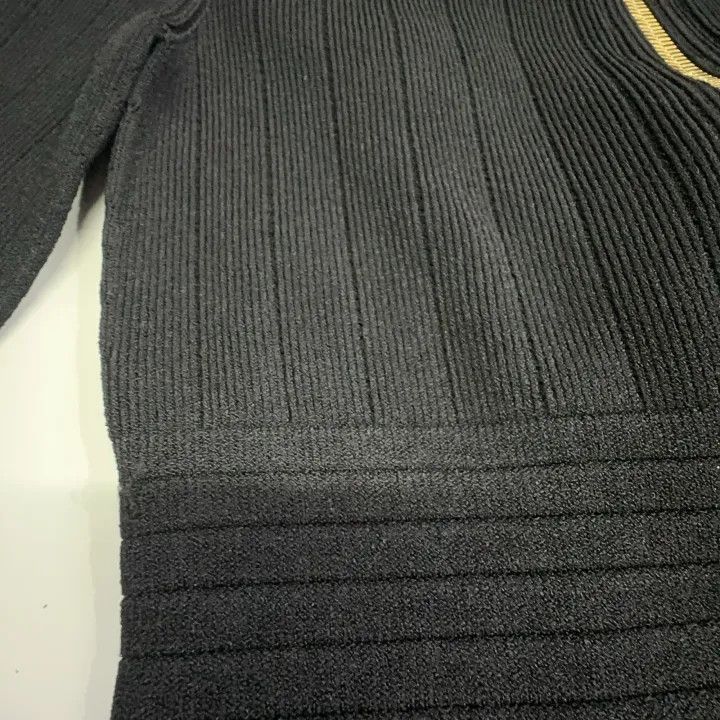 Balmain Balmain Black Long Sleeve Button Dress 0079 Size S / US 4 / IT 40 - 7 Thumbnail