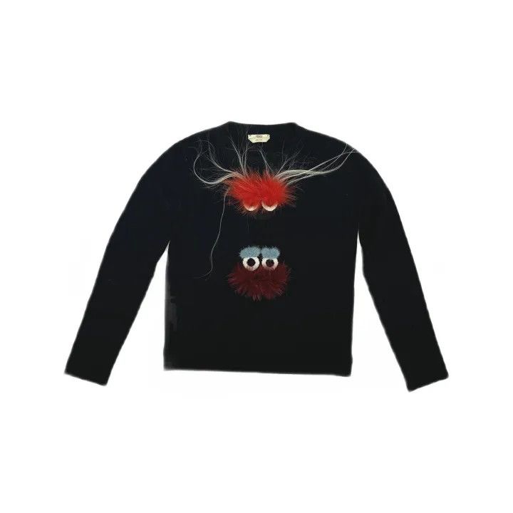 Fendi Fendi Little Devil Embroidered Sweater for Women 0079 Size S / US 4 / IT 40 - 2 Thumbnail
