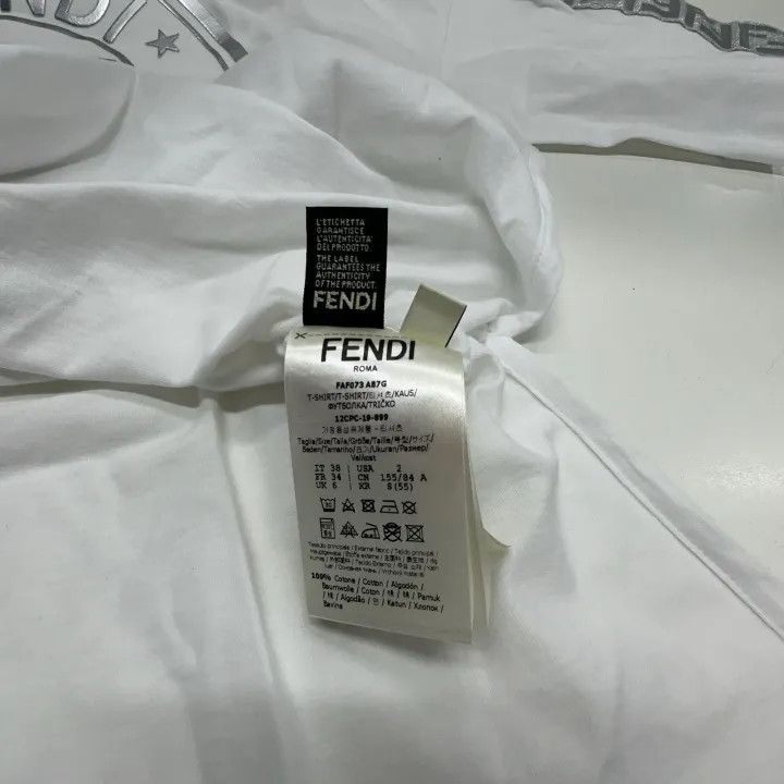 Fendi Fendi Large Logo Cotton T-Shirt for Women 0079 Size M / US 6-8 / IT 42-44 - 6 Thumbnail