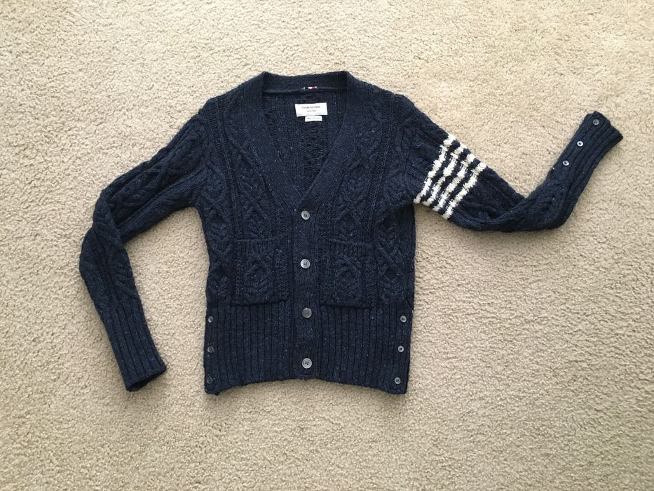 Thom Browne Navy Wool Cardigan Size US XS / EU 42 / 0 - 1 Preview