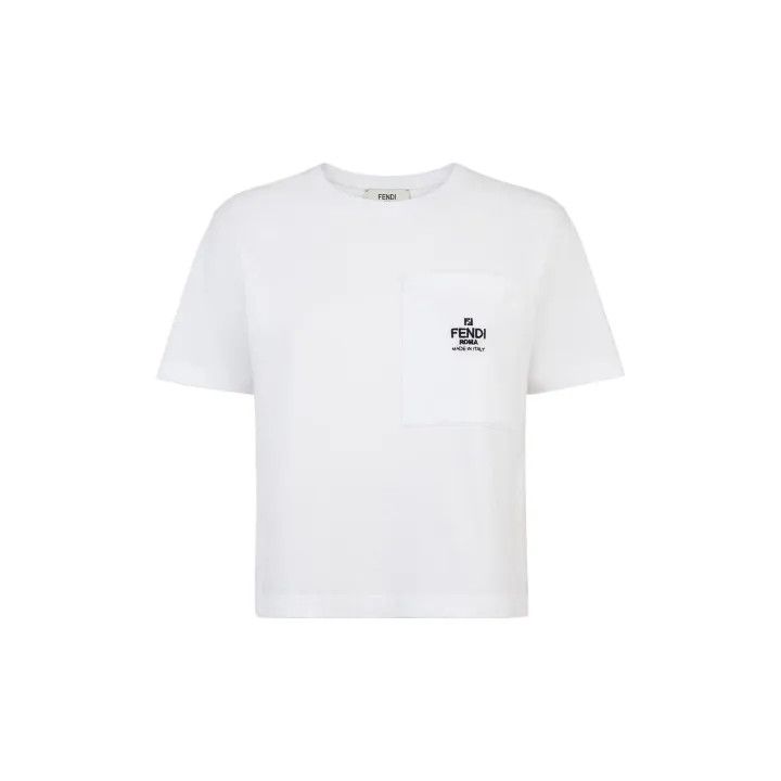 Fendi Fendi Letter Print Crew Neck T-Shirt for Women 0079 Size S / US 4 / IT 40 - 2 Thumbnail