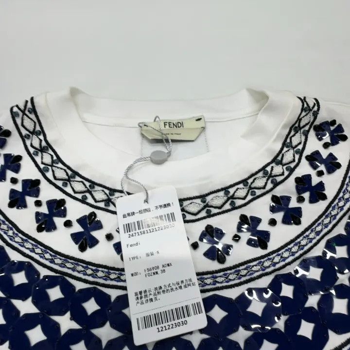 Fendi Fendi SS21 Cotton Printed Short Sleeve T-Shirt 0079 Size S / US 4 / IT 40 - 4 Thumbnail