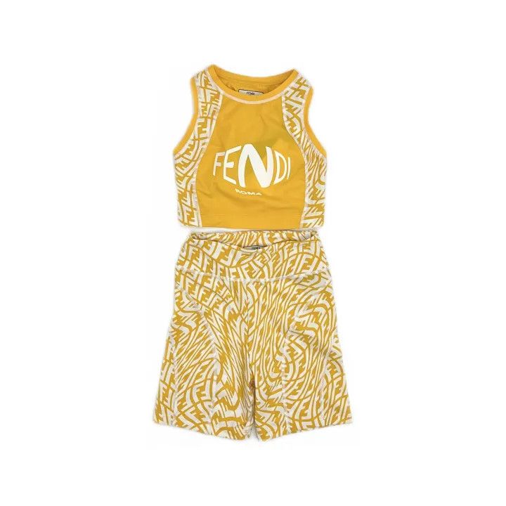 Fendi Fendi Yellow Sports Set with Shorts and Top 0079 Size S / US 4 / IT 40 - 2 Thumbnail