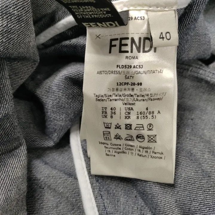 Fendi Fendi SS21 Cotton Long Sleeve Dress 0079 Size M / US 6-8 / IT 42-44 - 5 Thumbnail