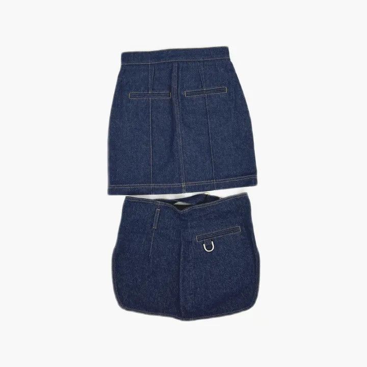 Fendi Fendi High-Waisted Denim A-Line Mini Skirt 0079 Size 36" / US 14 / IT 50 - 3 Thumbnail