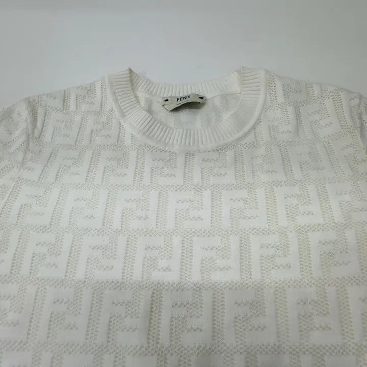 Fendi Fendi White Cotton Short Sleeve T-Shirt 0079 Size M / US 6-8 / IT 42-44 - 8 Thumbnail